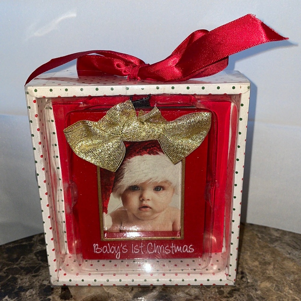 Baby’s 1st Christmas Photo Frame and Ornament NWT